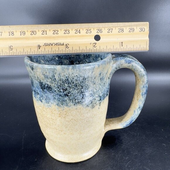 Ken Evans Hand Made Pottery Stoneware Coffee Mug Cup Artist Signed Sponge Ware - Picture 7 of 16
